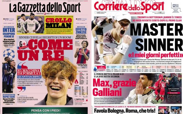 front pages monza milan